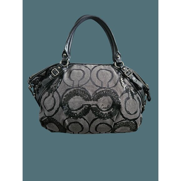 Coach Y2K Glam/Street Glam Dressy Flashy Sequins Madison Op Art Sophia Satchel - Picture 1 of 13